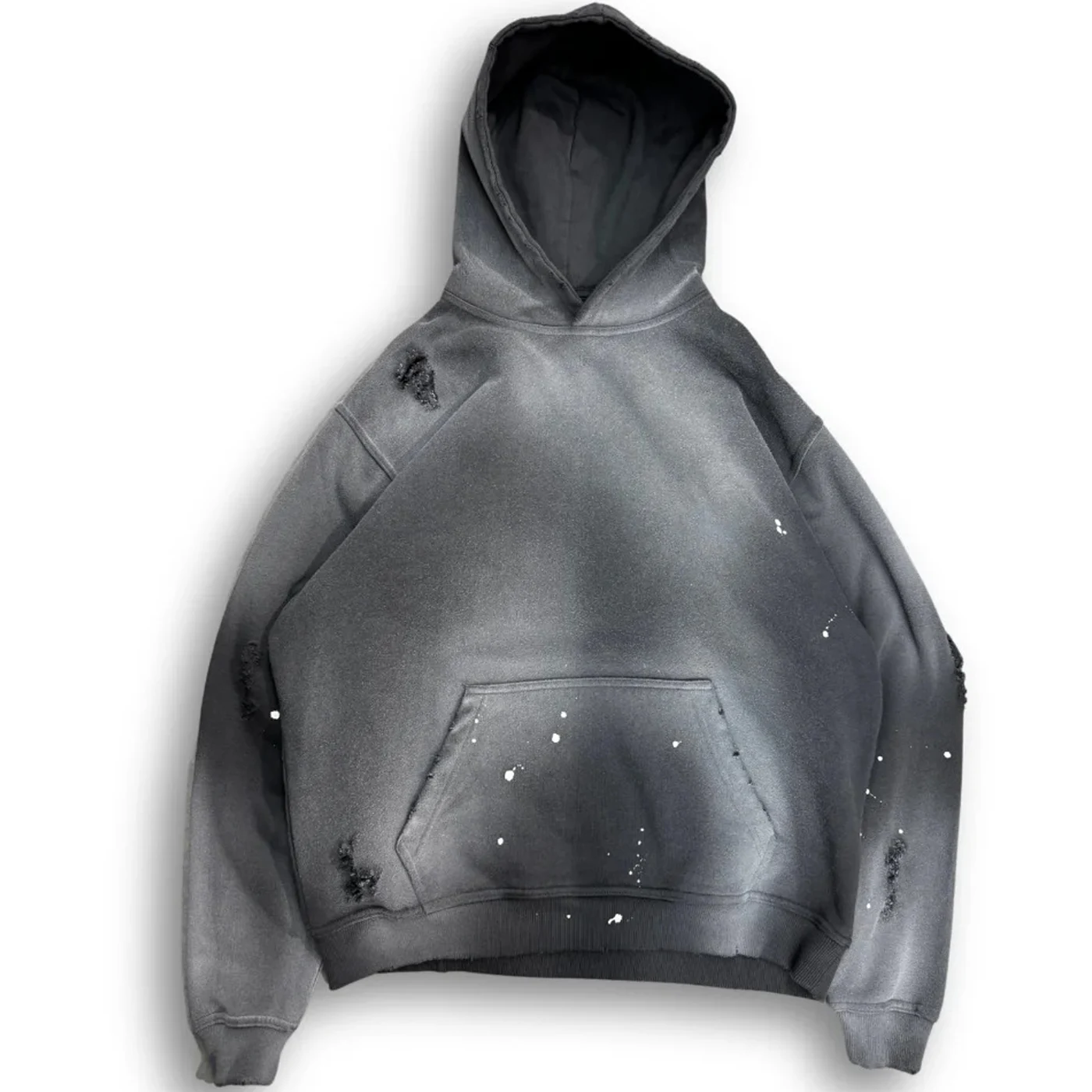 Custom Trending Men's Acid wash Oversized Drop Shoulder Rhinestone Hoodie Embroidery Logo For Casual, hoodie design reference, image 1