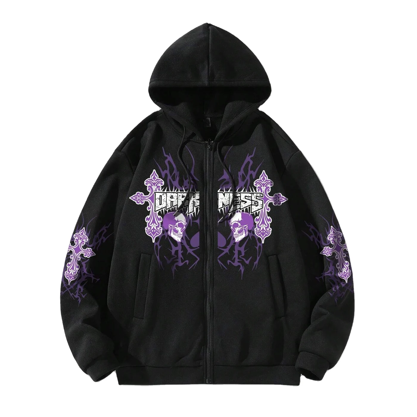 Unisex Custom DTF Printed Embroidered 100% Cotton Pullover Hoodie Letter Cross Graphic Design Drawstring Drop, hoodie design reference, image 1