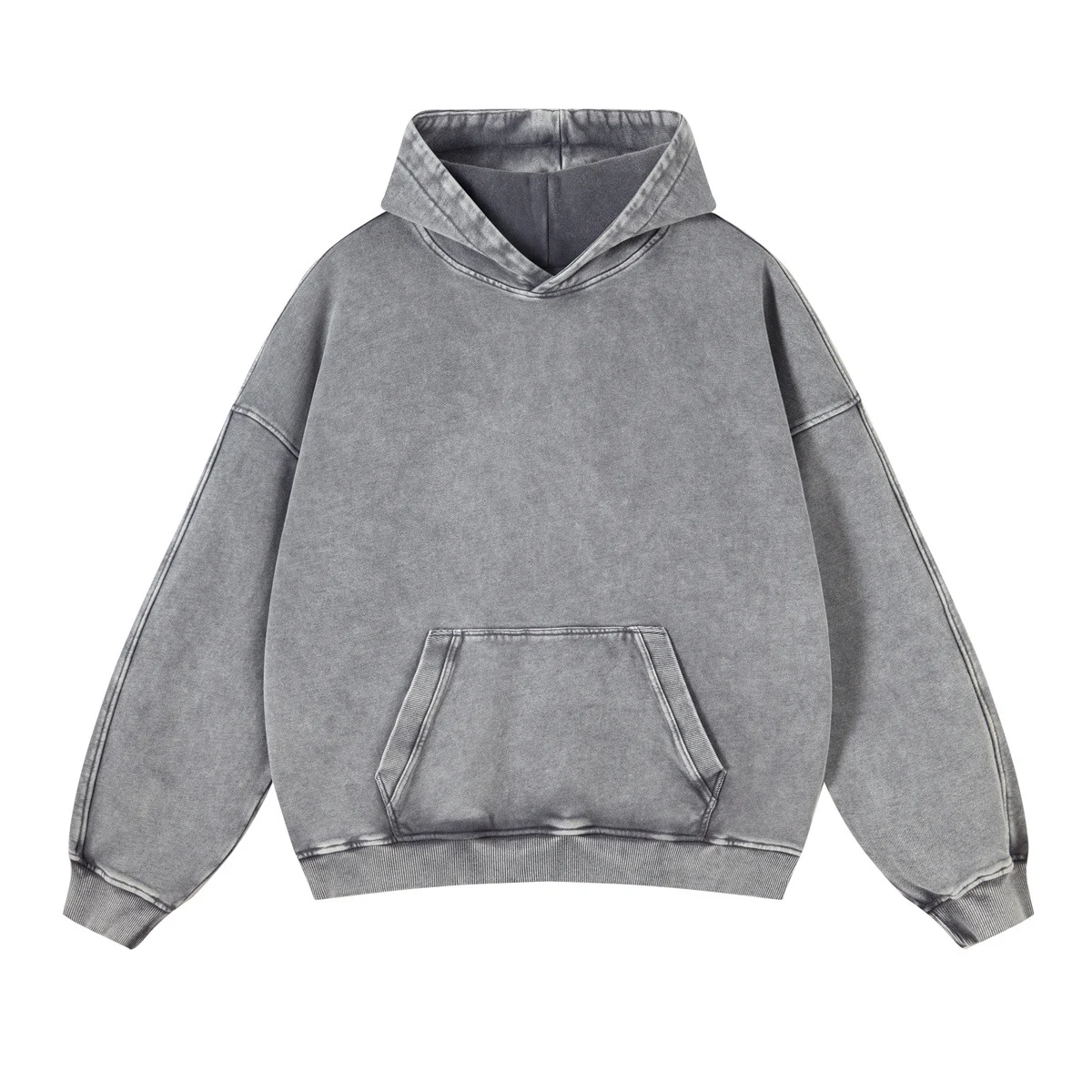 Custom Vintage Hip-Hop Washed Hooded Sweatshirt Pullover Distressed Heavyweight Oversize Top for Men Causal, hoodie design reference, image 3