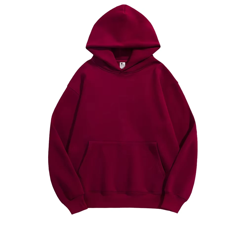 Custom 400 GSM Heavyweight Fleece Hoodie Blank Oversized Pullover with Drop Shoulders and Puff Print Logo For, hoodie design reference, image 1